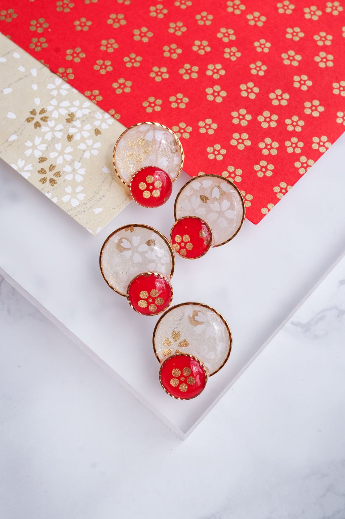 Kumi Circle Earrings - Star Plum Blossom