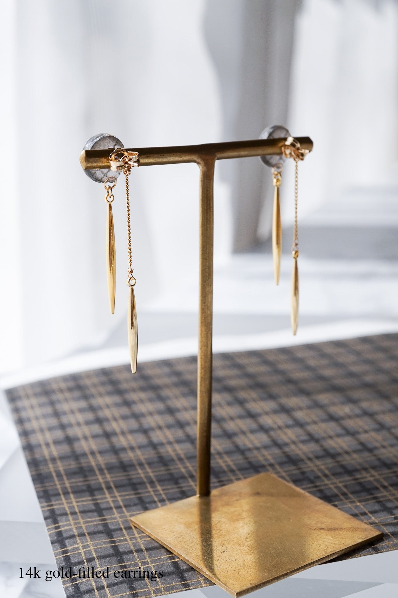 Icicle Earrings - Double Stripe Grid
