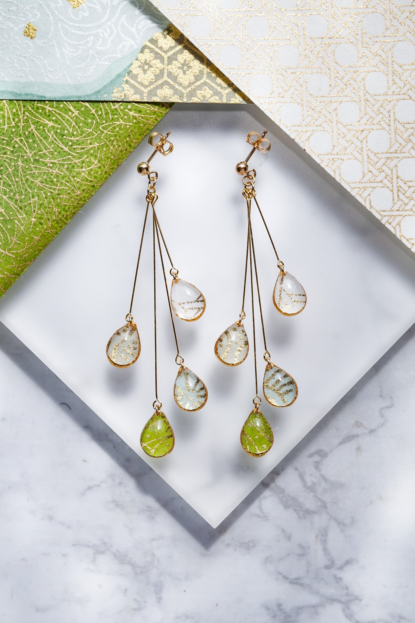 Shigure Earrings #4 - Green