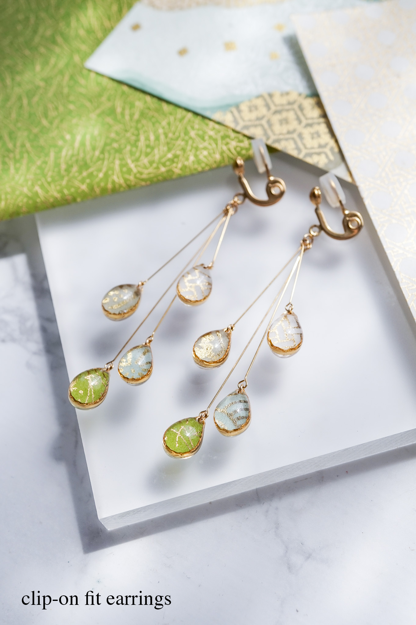 Shigure Earrings #4 - Green