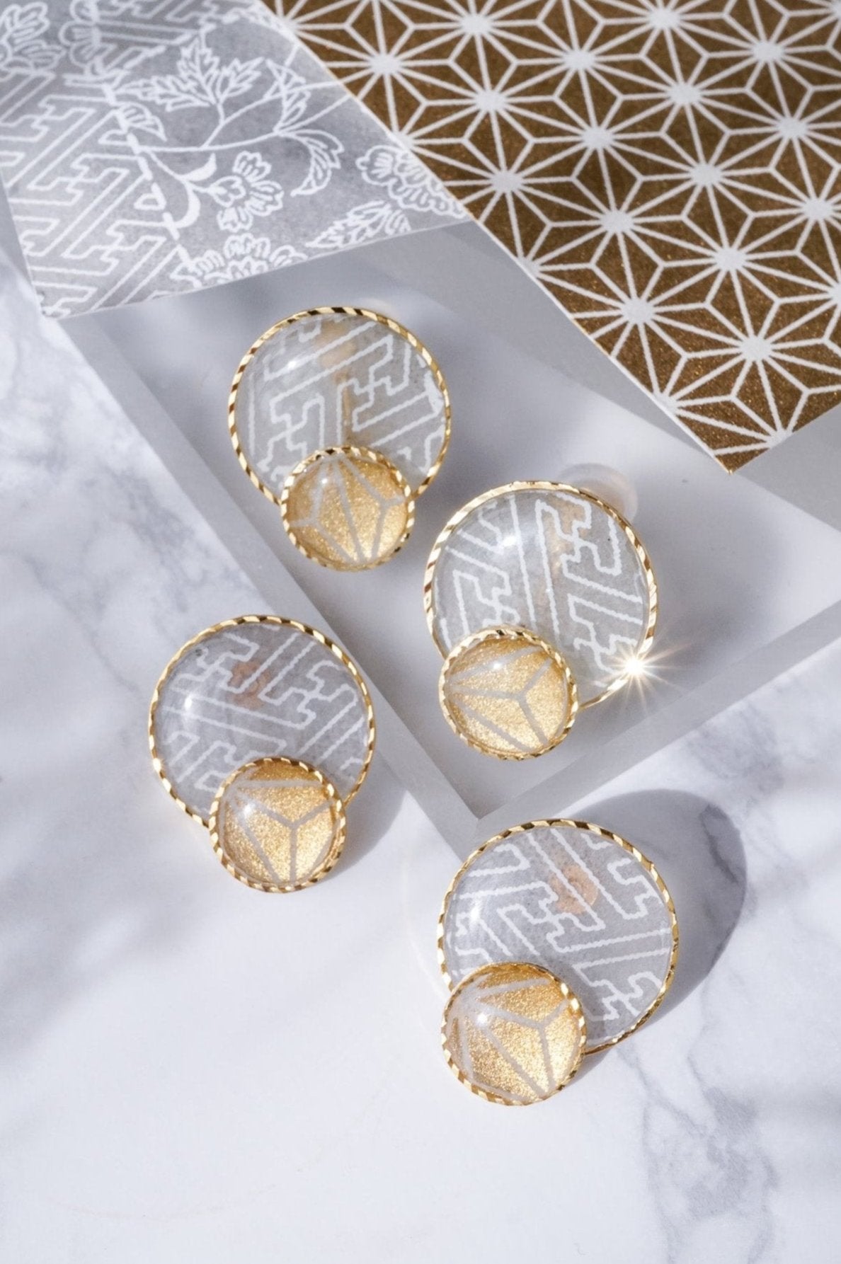 Kumi earrings -Sayagata-