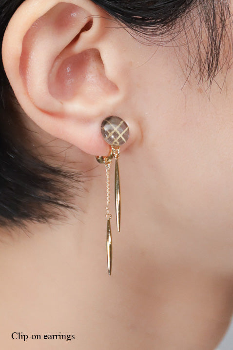 Icicle Earrings - Double Stripe Grid
