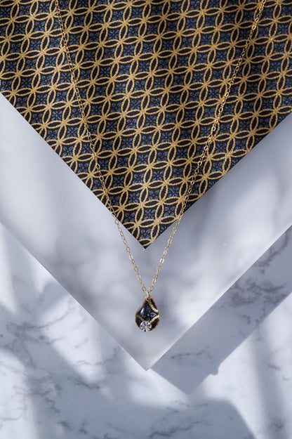 Morning dew necklace - Floral cloisonné