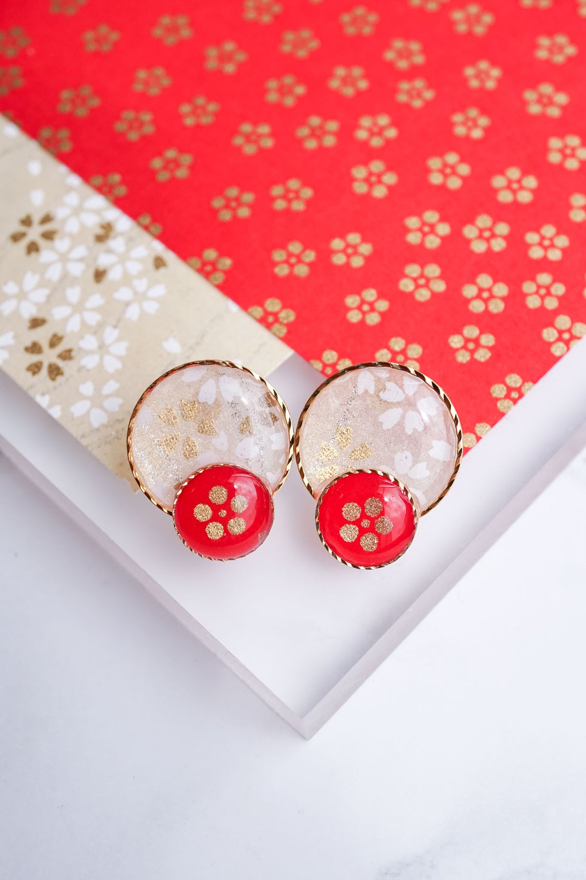 Kumi Circle Earrings - Star Plum Blossom