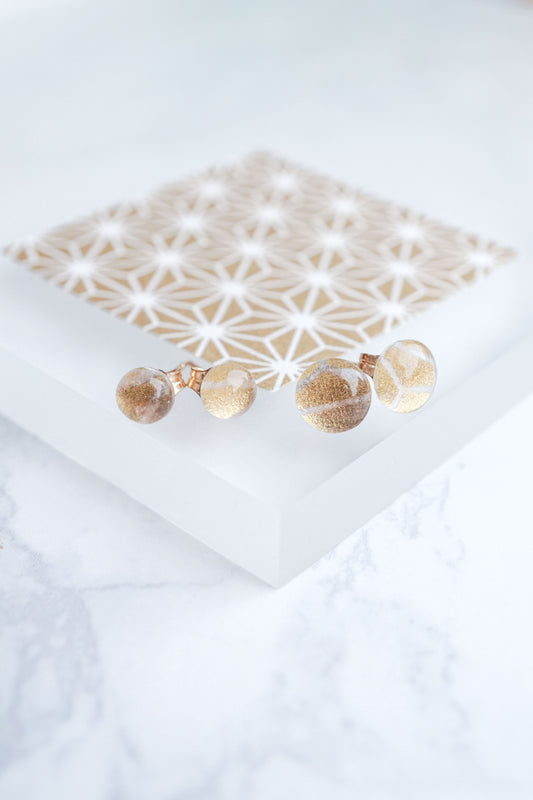 Stud Earrings - Hemp Leaf (Gold)