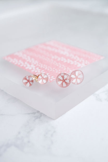 Stud Earrings - Tiny Sakura (Pink)