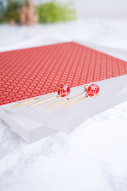 Icicle Earrings - Shippo (Red)