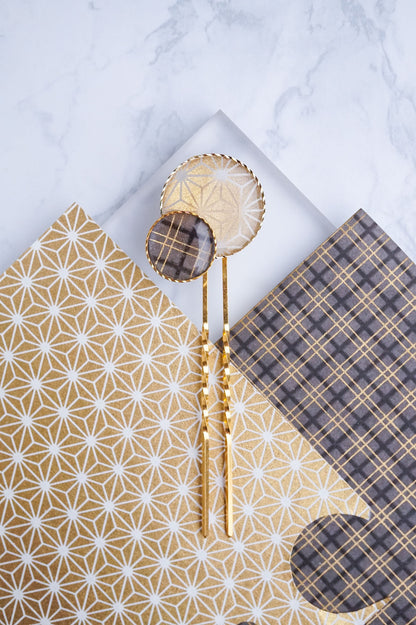 Moonflower Hairpin -Hemp Leaf (Gold)