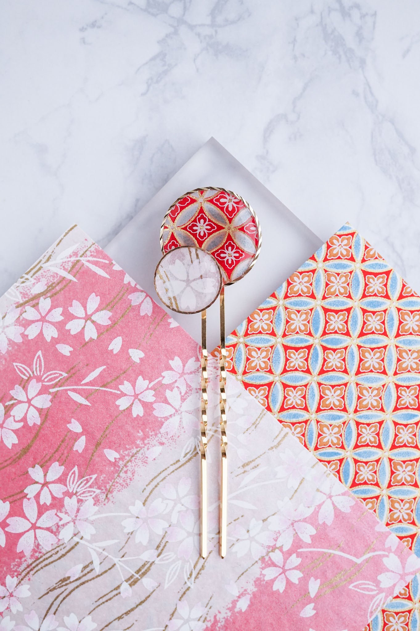 Moonflower Hairpin -Hana-Shippo (Red)