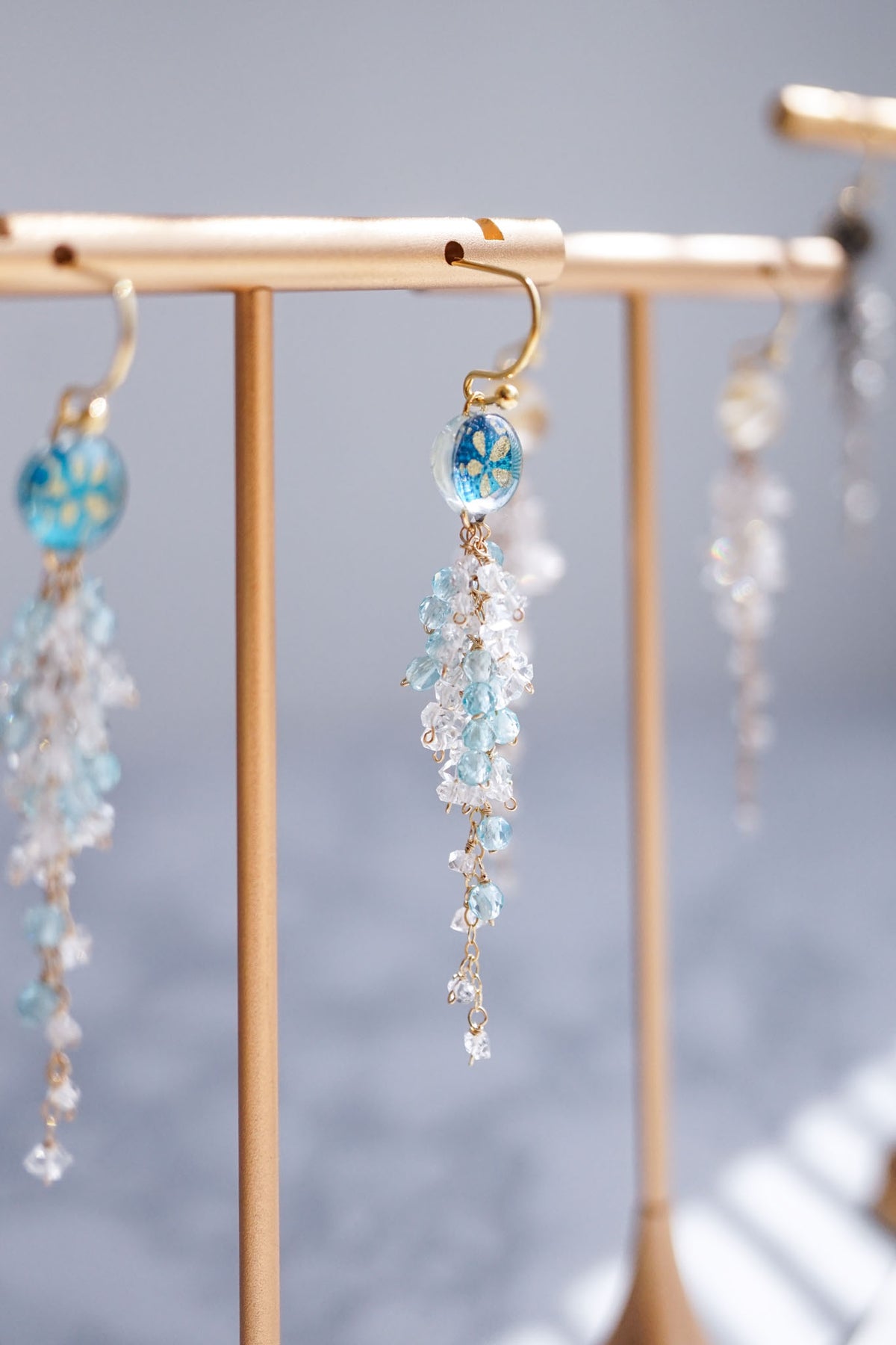 Wisteria Earrings - Plum Blossom (Turquoise Blue)