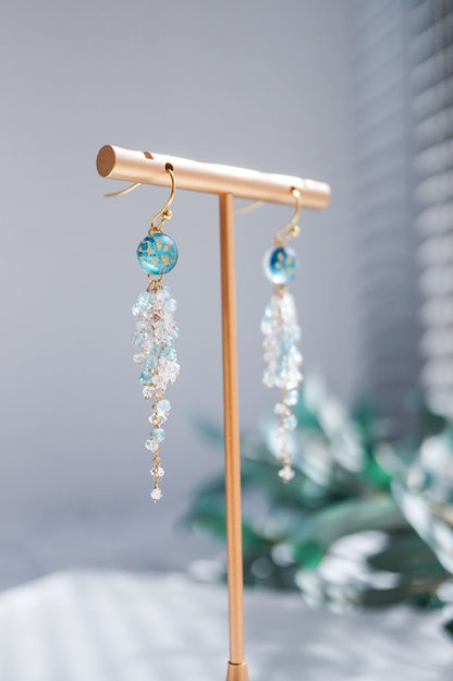 Wisteria Earrings - Plum Blossom (Turquoise Blue)