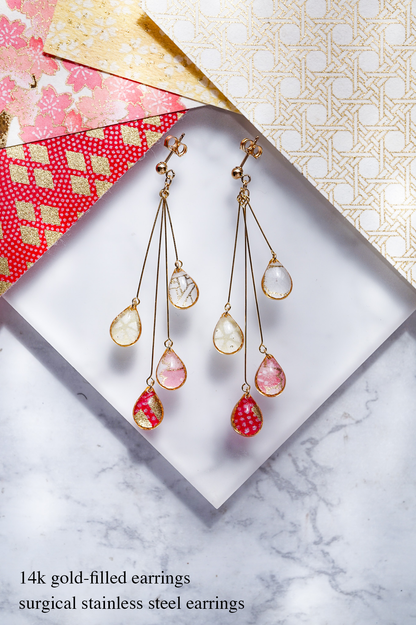 Shigure Earrings #4 - Red