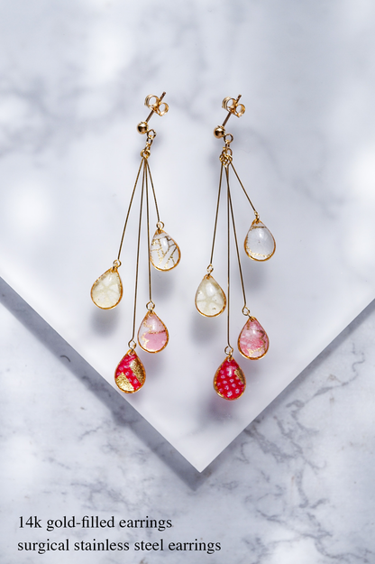 Shigure Earrings #4 - Red