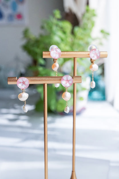 Koharu Earrings -Small Cherry Blossoms (Pink)-