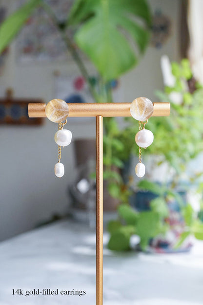 Koharu Earrings -Hemp Leaf (Gold)-