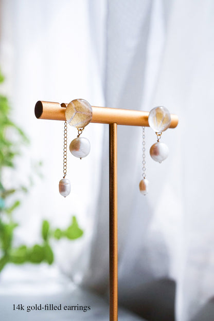 Koharu Earrings -Hemp Leaf (Gold)-