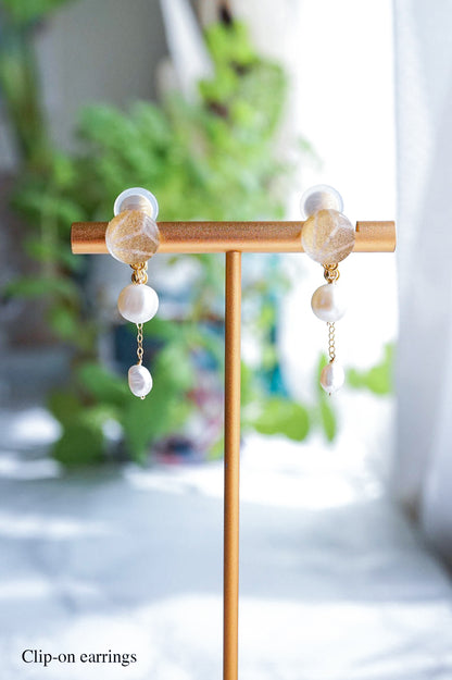 Koharu Earrings -Hemp Leaf (Gold)-