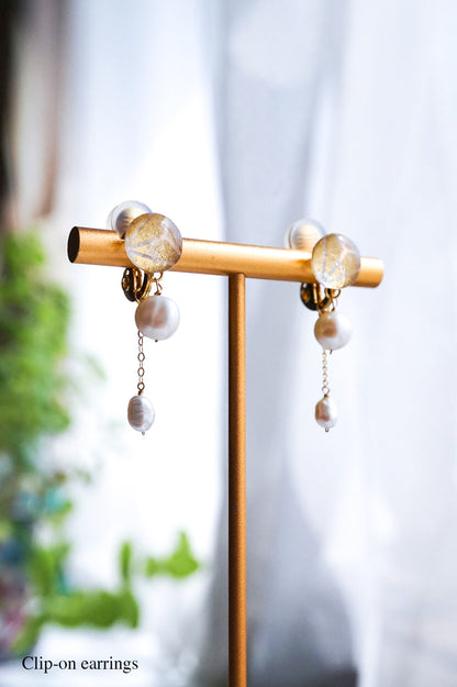 Koharu Earrings -Hemp Leaf (Gold)-