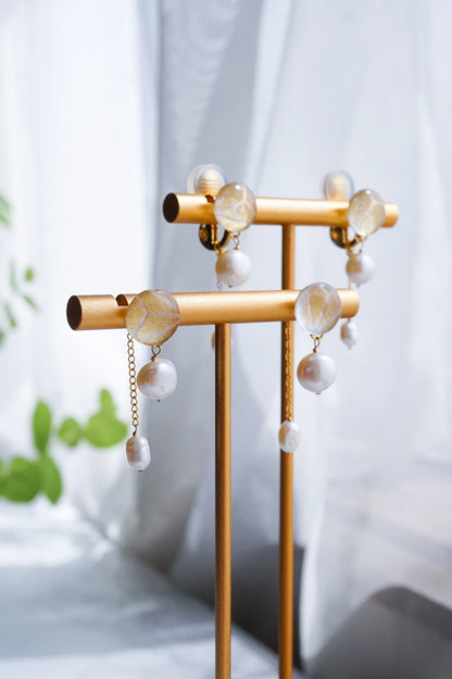 Koharu Earrings -Hemp Leaf (Gold)-