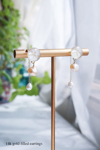 Koharu Earrings -Small Cherry Blossoms (White)-