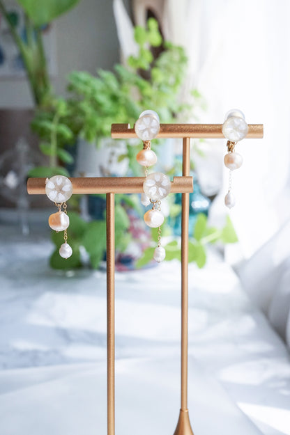 Koharu Earrings -Small Cherry Blossoms (White)-