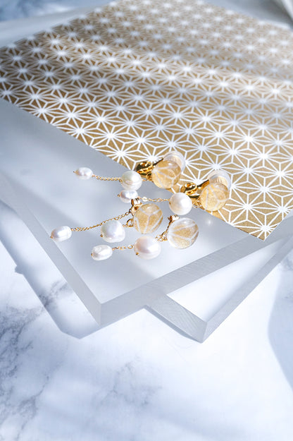 Koharu Earrings -Hemp Leaf (Gold)-