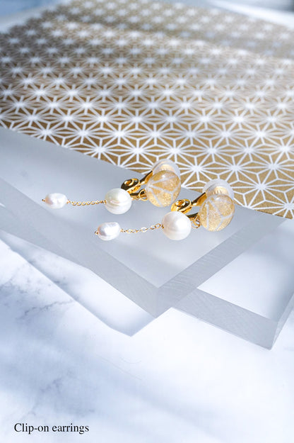 Koharu Earrings -Hemp Leaf (Gold)-