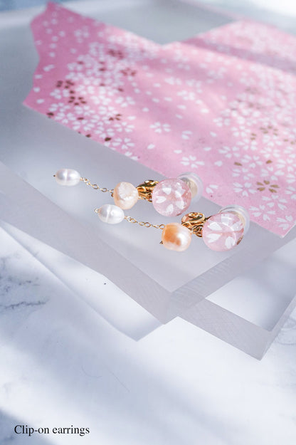 Koharu Earrings -Small Cherry Blossoms (Pink)-