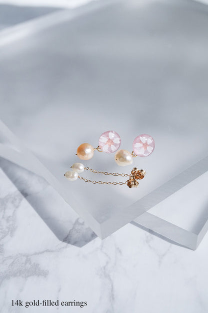 Koharu Earrings -Small Cherry Blossoms (Pink)-