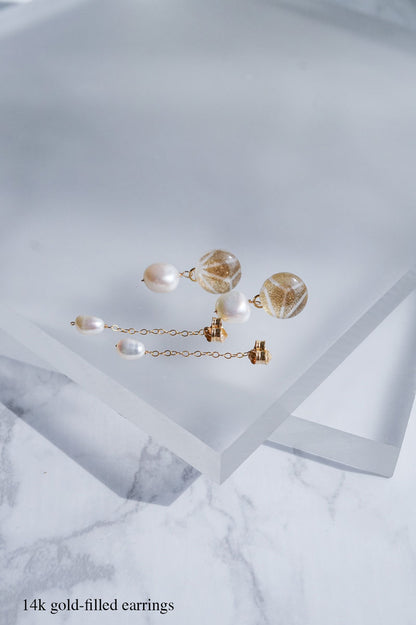 Koharu Earrings -Hemp Leaf (Gold)-