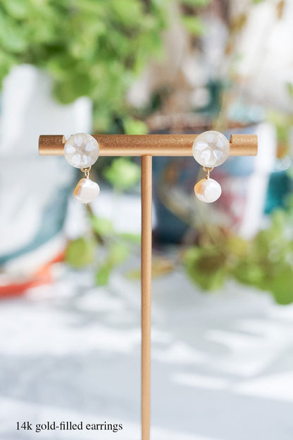 Koharu Earrings -Small Cherry Blossoms (White)-