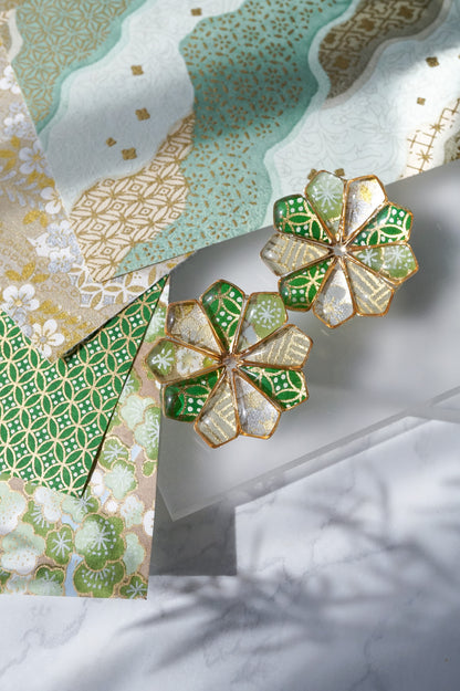 Star Flower Brooch -Evergreen-