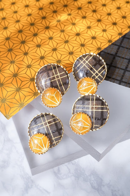 Kumi earrings - Double check pattern -