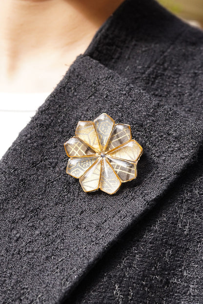 Star Flower Brooch -Flaxen-