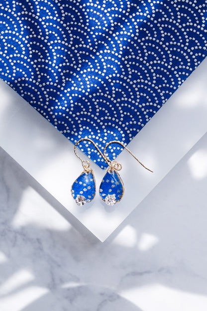 朝露のピアス - 青海波