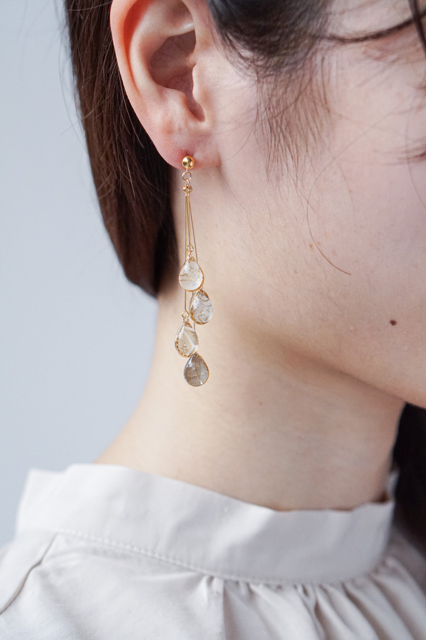 Shigure Earrings #4 - Flaxen