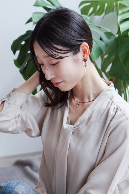 Thaw Necklace -Floral Shippo (Black)-