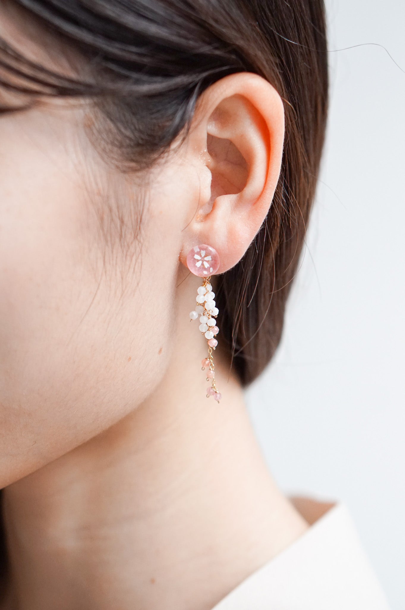 Koyuki earrings - small cherry blossoms (pink)