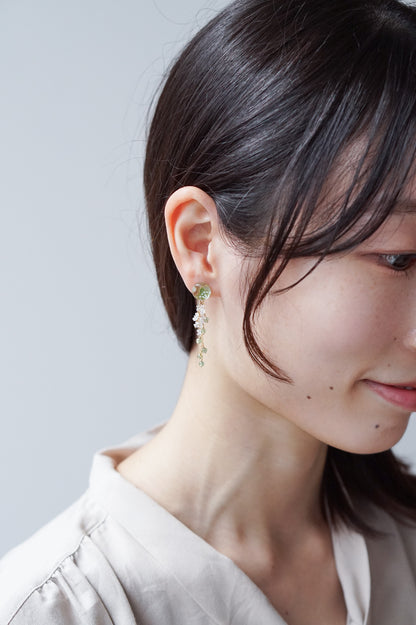 Koyuki earrings - plum (green)
