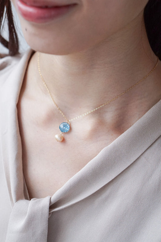 Koharu Necklace -Hemp Leaf (Light Blue)-