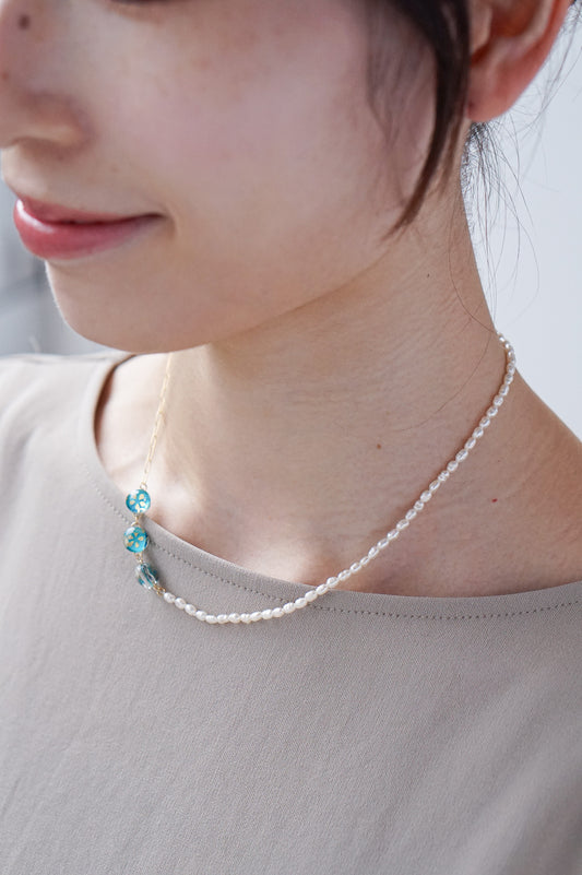 Urara Necklace 40cm -Plum Blossom (Turquoise)-
