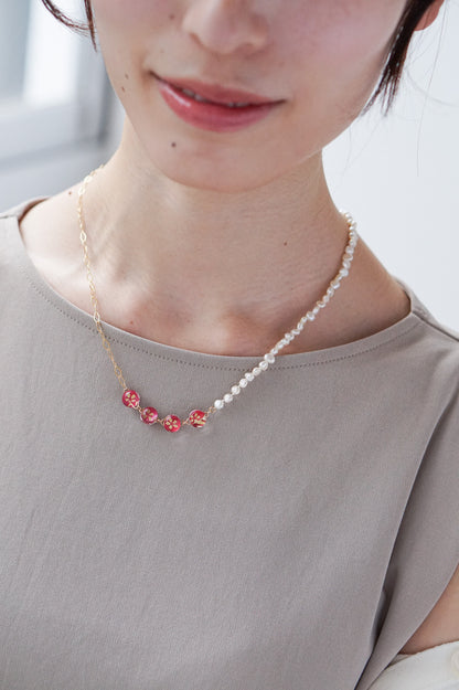 Urara Necklace 50cm - Plum (Magenta)