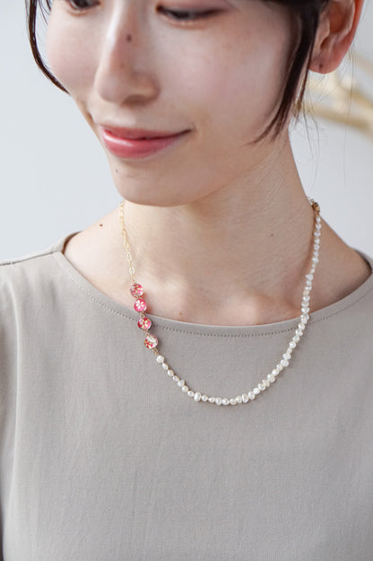 Urara Necklace 50cm - Plum (Magenta)