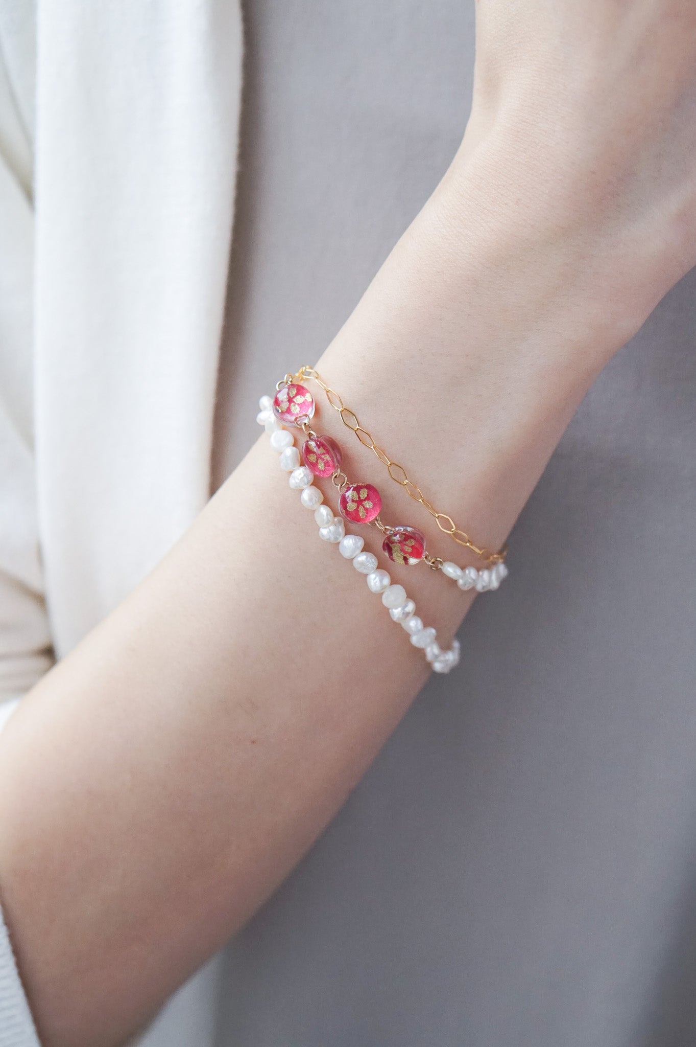 Urara Necklace 50cm -Plum (Magenta)-