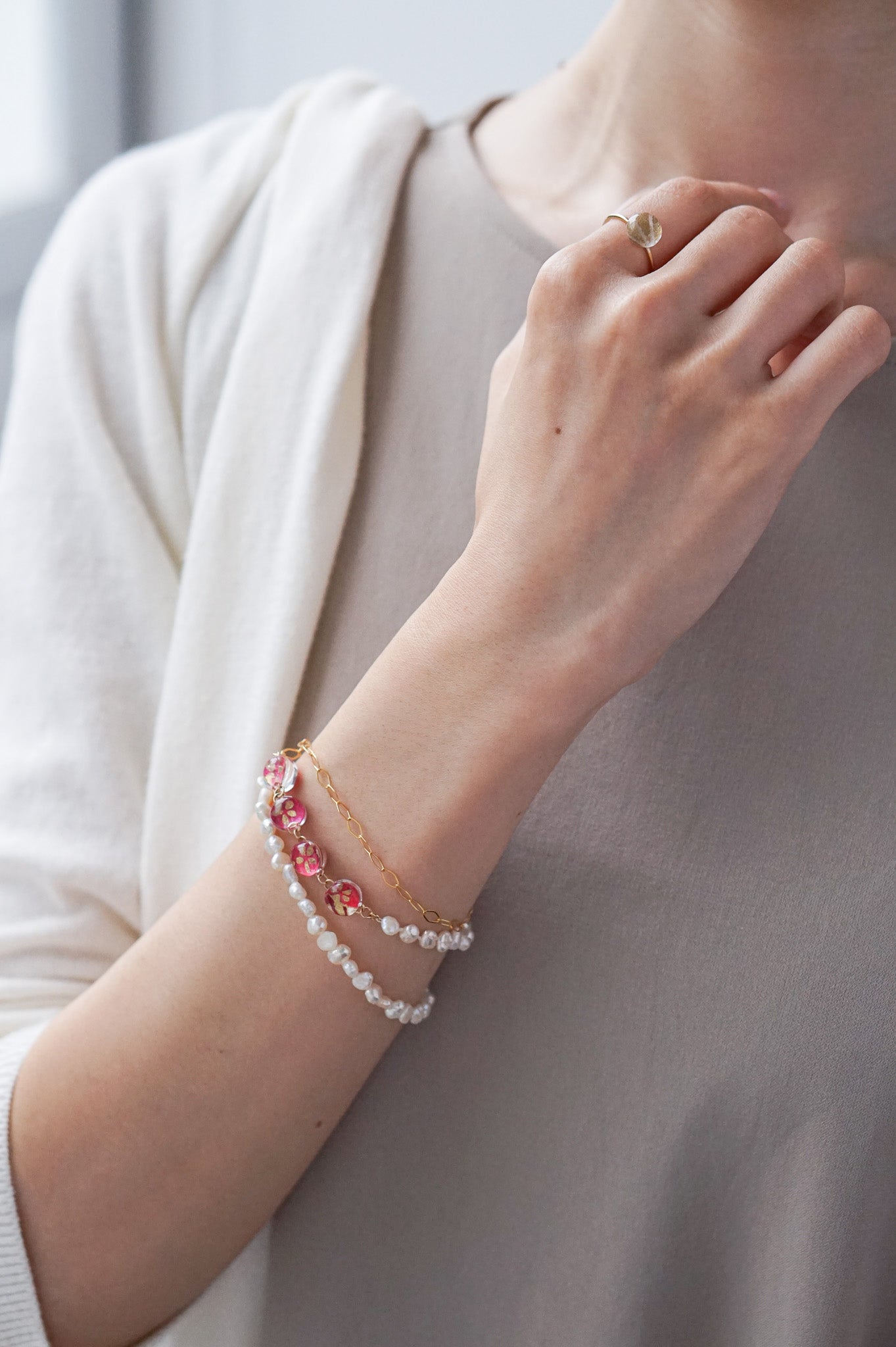 Urara Necklace 50cm -Plum (Magenta)-