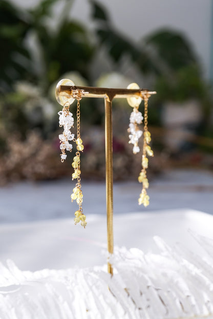 Koyuki earrings - small cherry blossoms (yellow)