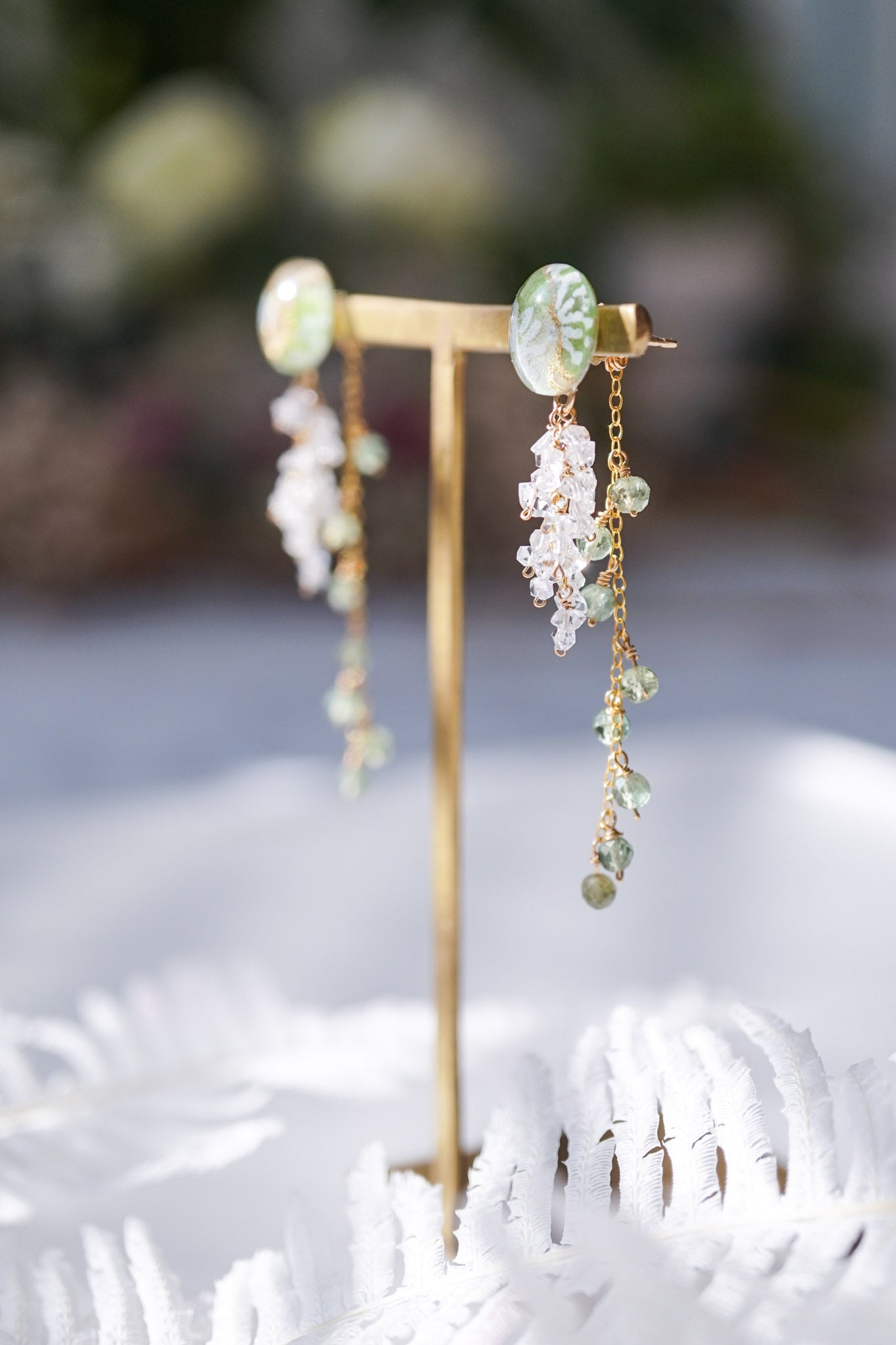 Koyuki earrings - plum (green)