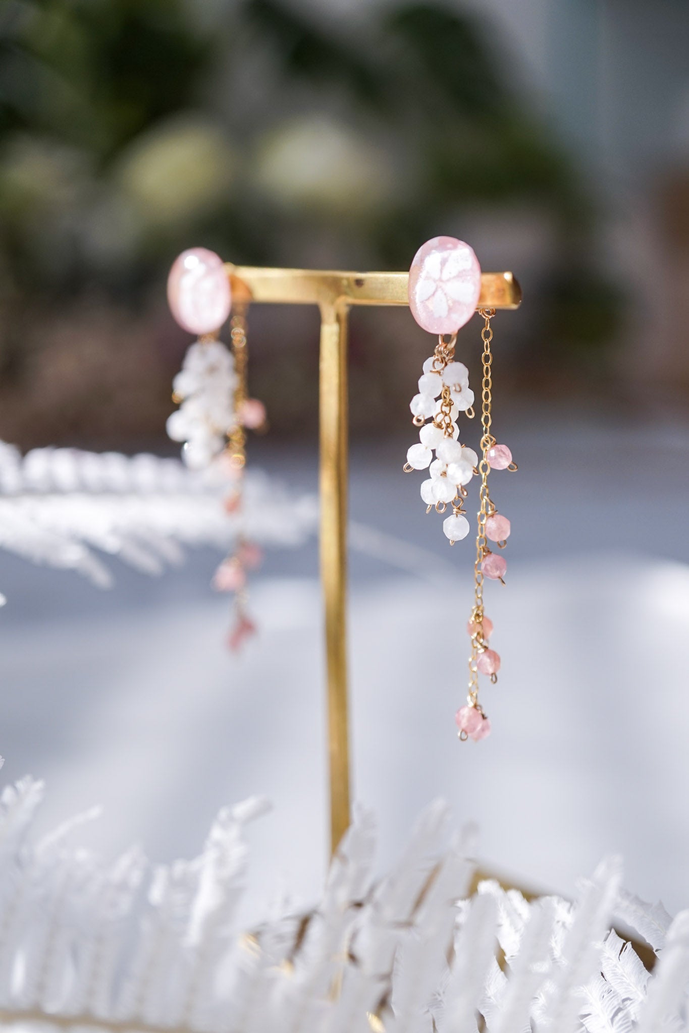 Koyuki earrings - small cherry blossoms (pink)