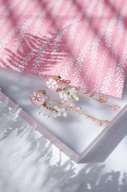 Koyuki earrings - small cherry blossoms (pink)