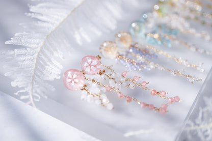 Koyuki earrings - small cherry blossoms (pink)